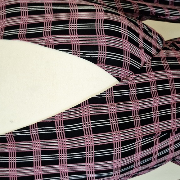 Ganni Georgette Check Long sleeve crepe wrap dress SZ 40 - Picture 9 of 16